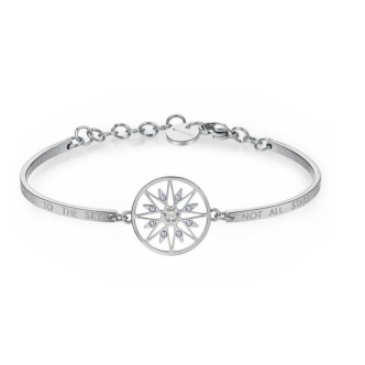 1 - BHK264 Brosway bracelet in 316L steel with engraved polar star and Swarovski crystals