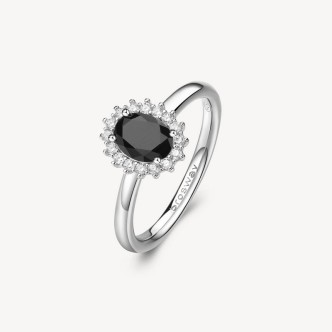 1 - Brosway FANCY women's ring in 925 silver with white and black zircons FMB75E size 20