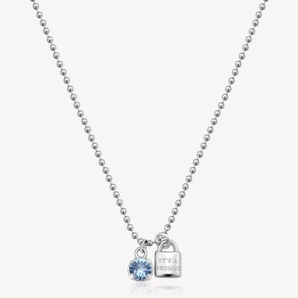 1 - Brosway DESIDERI women's necklace in 316L steel with zircon and padlock BEIN009