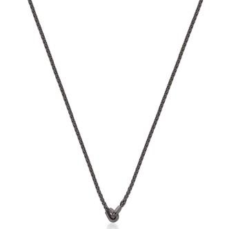 1 - Brosway Knocker BKC03 black PVD steel men's necklace with herringbone links