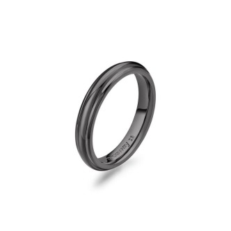 1 - Brosway Knocker BKC33C men's ring in satin black PVD steel size 23