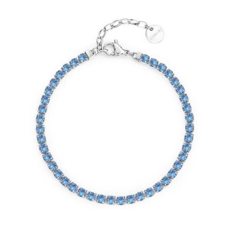 1 - Brosway Desideri women's tennis bracelet in steel with blue zircons BEI089