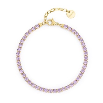 1 - Bracciale tennis donna Brosway Desideri acciaio con zirconi viola BEI091