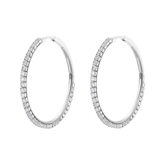 1 - Brosway Desideri women's hoop earrings in steel with white zircons BEIE016