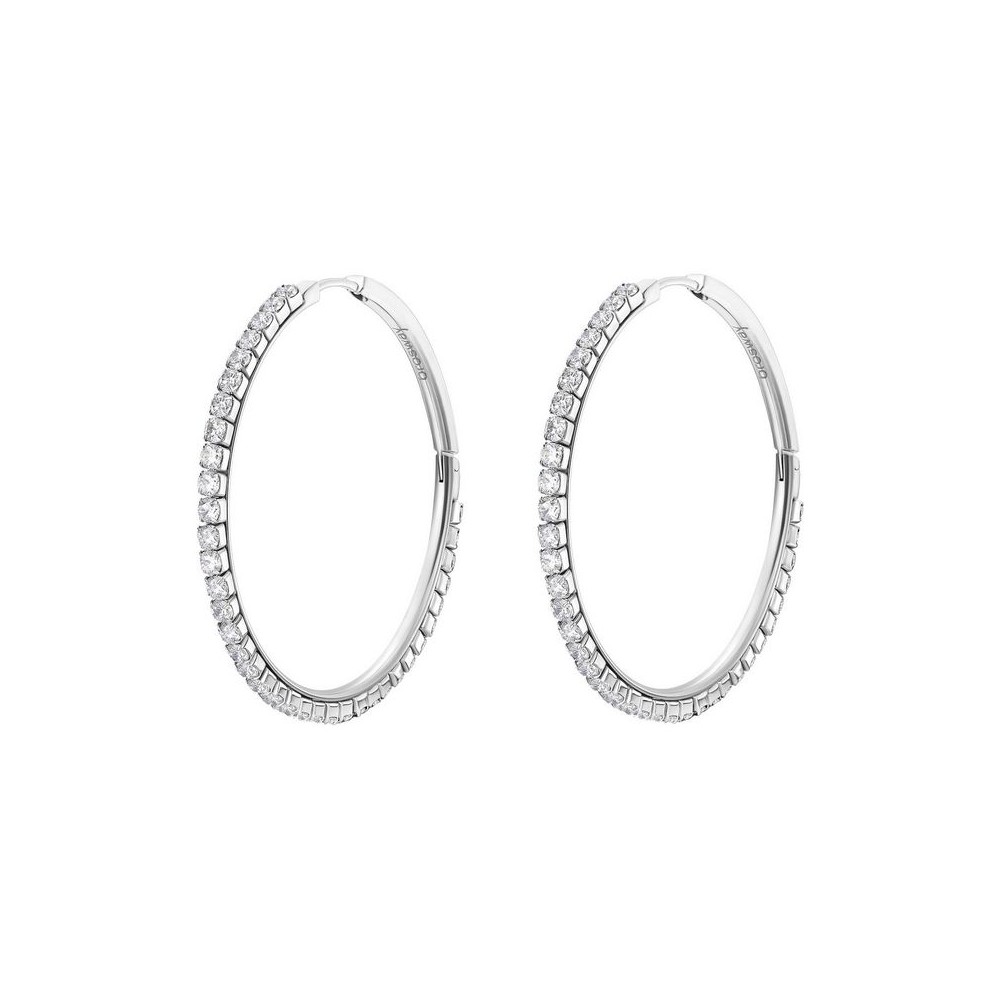 1 - Brosway Desideri women's hoop earrings in steel with white zircons BEIE016