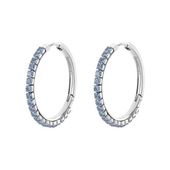 1 - Brosway Desideri women's hoop earrings in steel with blue zircons BEIE019