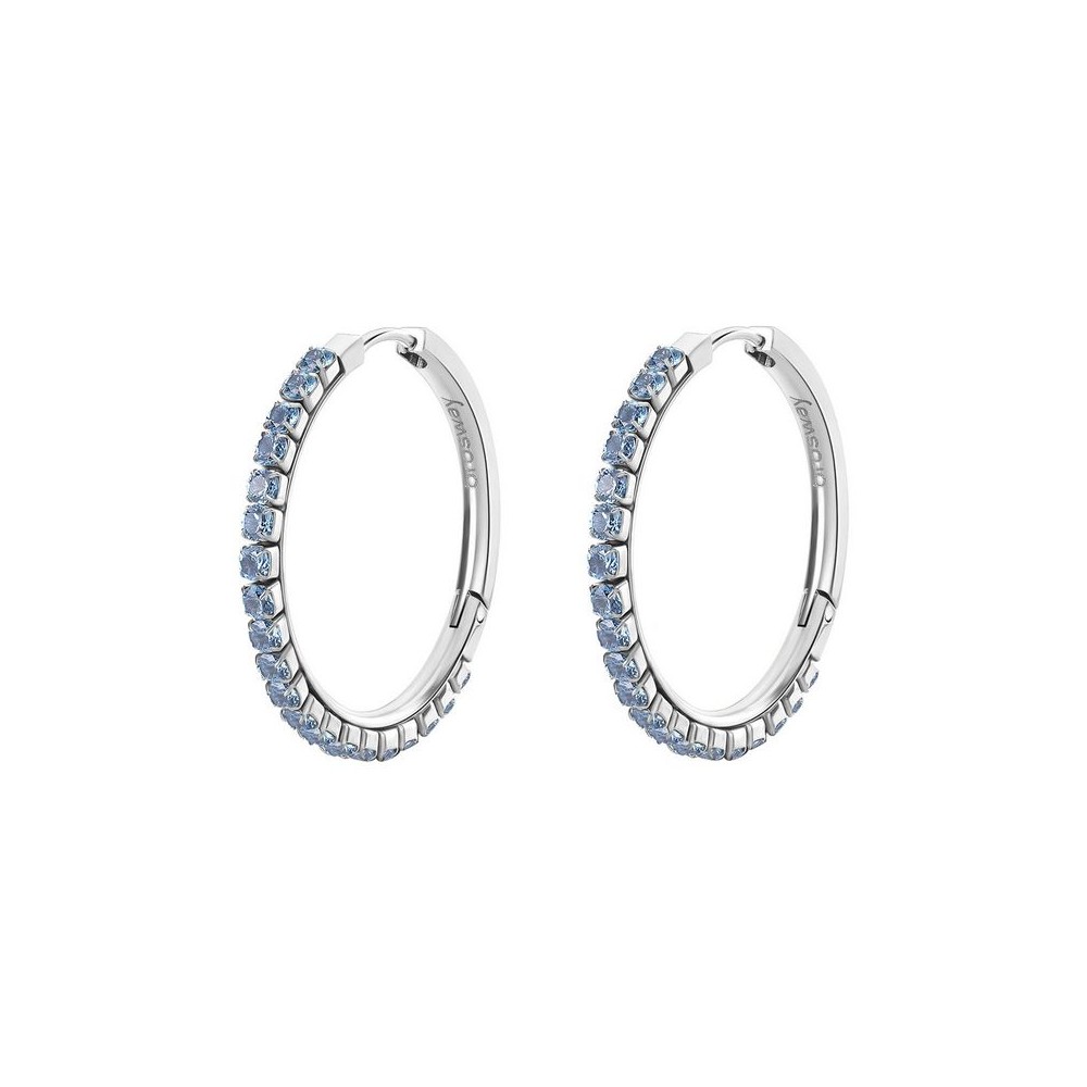 1 - Brosway Desideri women's hoop earrings in steel with blue zircons BEIE019