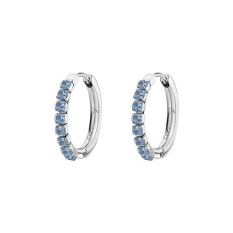 1 - Brosway Desideri women's hoop earrings in steel with blue zircons BEIE018