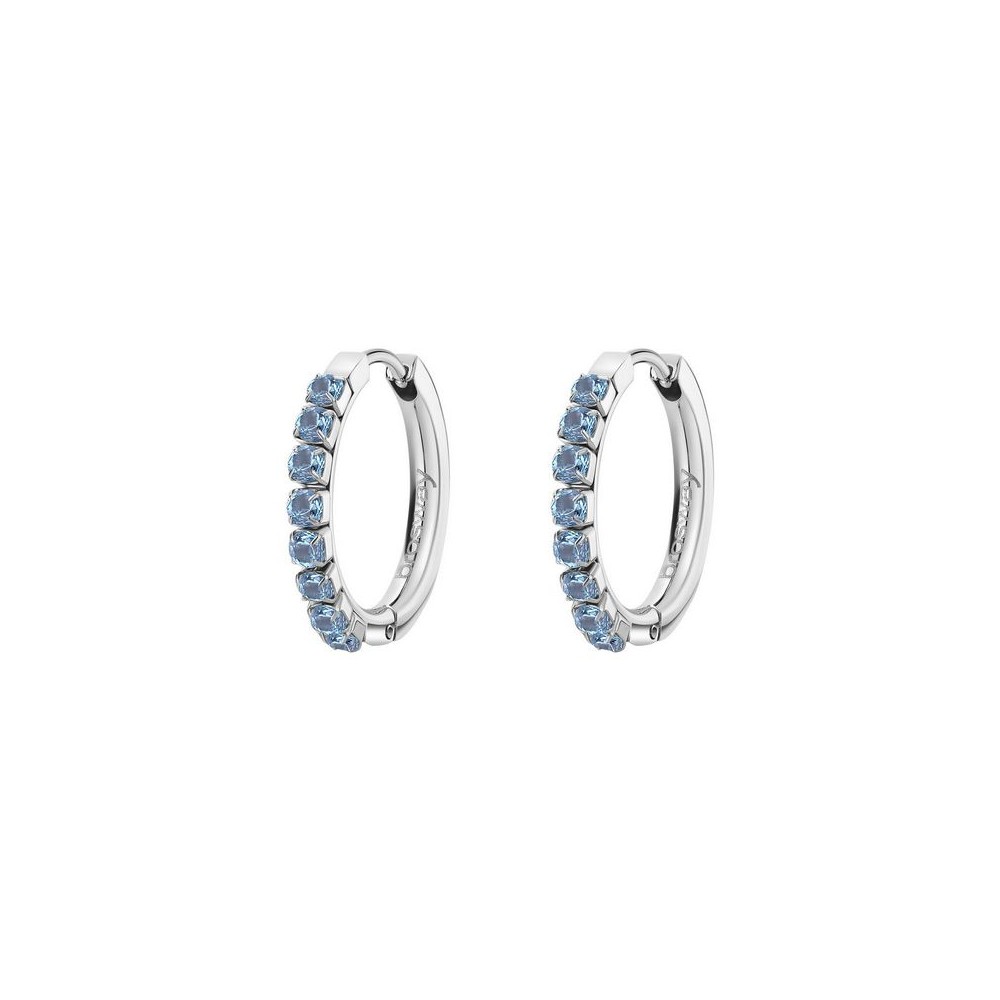 1 - Brosway Desideri women's hoop earrings in steel with blue zircons BEIE018