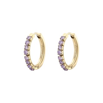 1 - Brosway Desideri women's hoop earrings in steel with purple zircons BEIE022