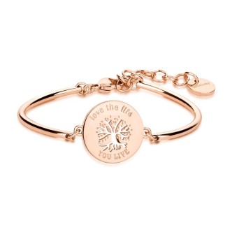 1 - Bracelet Brosway BHK31 tree of life in 316L steel with PVD Rose Gold Chakra collection