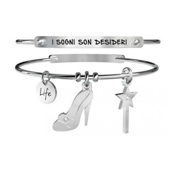 1 - Bracciale Kidult 731075 acciaio 316L ciondolo con scarpetta collezione Symbols