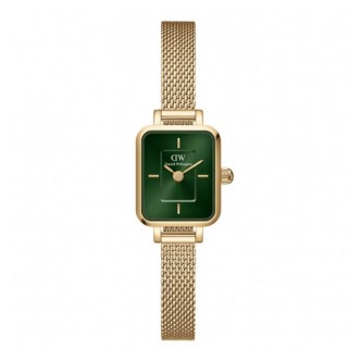 1 - Orologio donna solo tempo Daniel Wellington Quadro Mini dorato fondo verde DW00100653 acciaio 316L