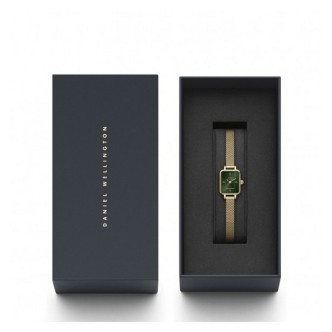 1 - Orologio donna solo tempo Daniel Wellington Quadro Mini dorato fondo verde DW00100653 acciaio 316L