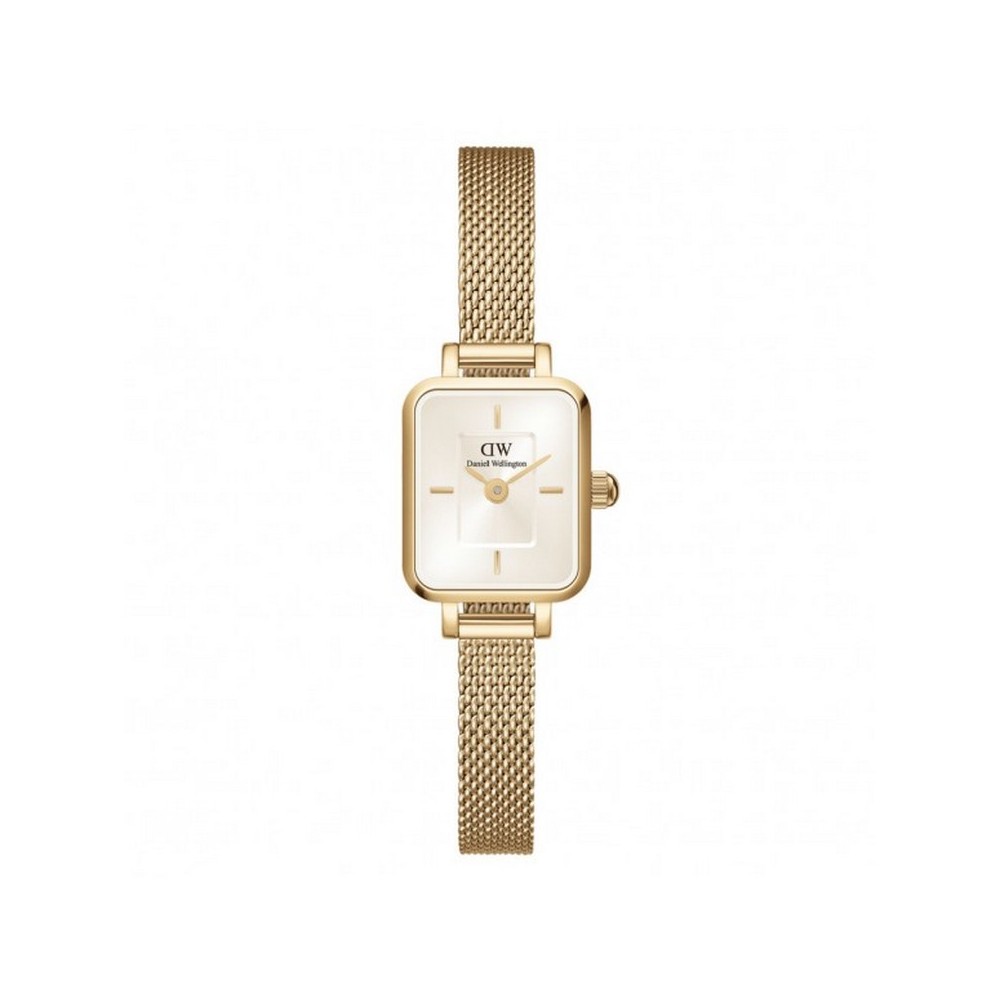 1 - Orologio donna solo tempo Daniel Wellington Quadro Mini dorato fondo Champagne DW00100656 acciaio 316L