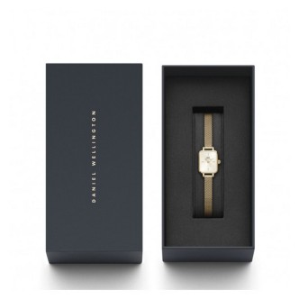 1 - Orologio donna solo tempo Daniel Wellington Quadro Mini dorato fondo Champagne DW00100656 acciaio 316L