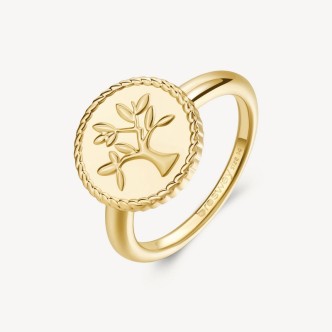 1 - Brosway Chakra BHKR002C 316L steel golden women's ring with tree of life.