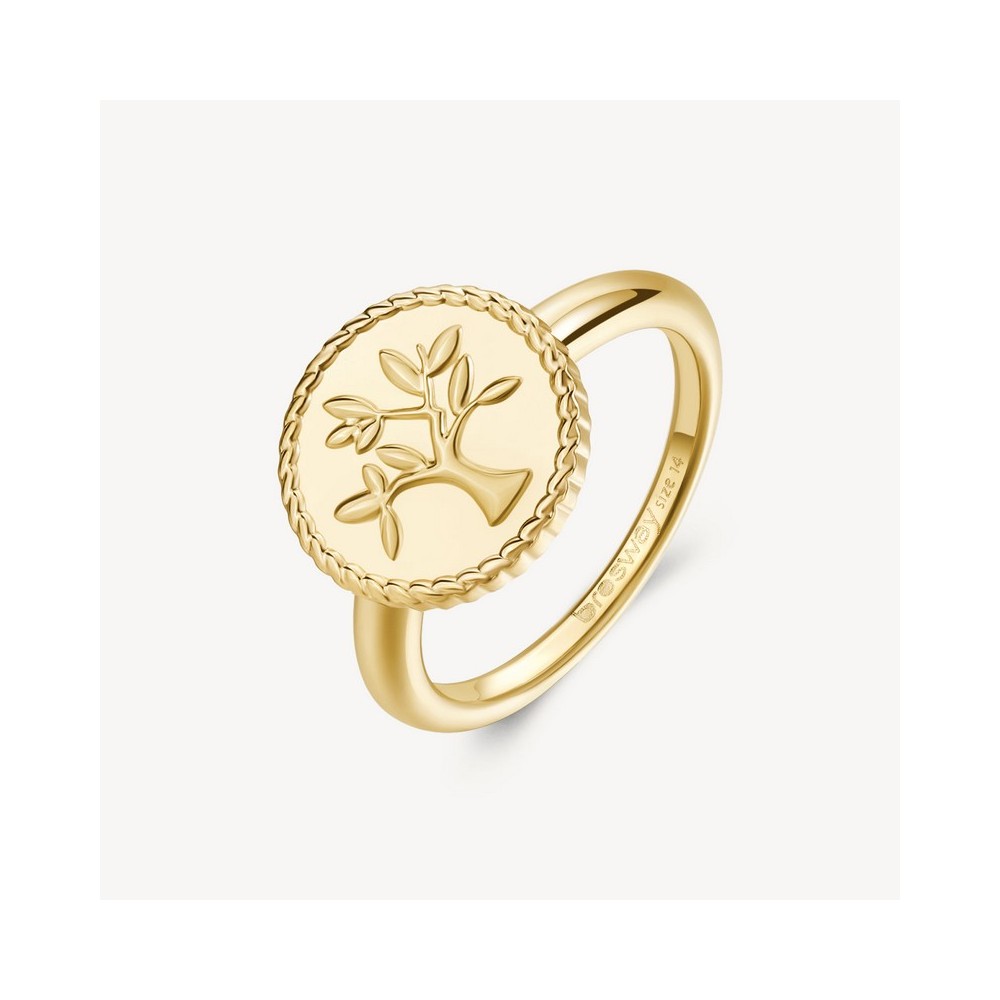 1 - Brosway Chakra BHKR002C 316L steel golden women's ring with tree of life.