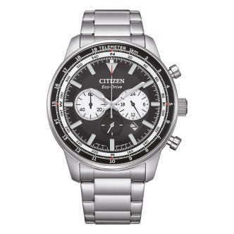 1 - Citizen Aviator Chrono CA4500-91E men's chronograph watch, black steel background