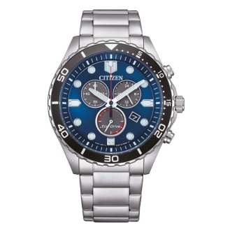 1 - Orologio uomo cronografo Citizen Sport Crono AT2560-84L fondo blu acciaio