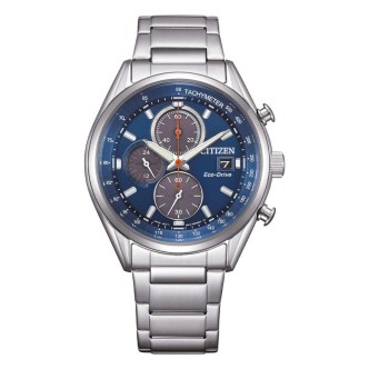 1 - Citizen Metropolitan Chrono CA0459-79L men's chronograph watch with steel blue background