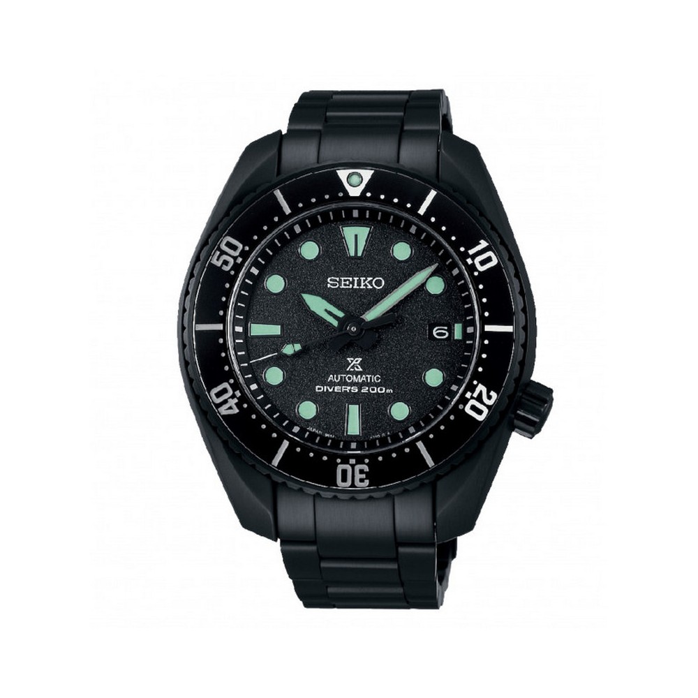 1 - Orologio uomo automatico Seiko Night Vision Edizione Limitata nero SPB433J1 acciaio rivestito in titanio