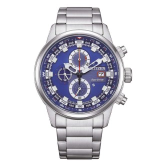 1 - Citizen Nautic Chrono CA0860-80L men's chronograph watch with steel blue background