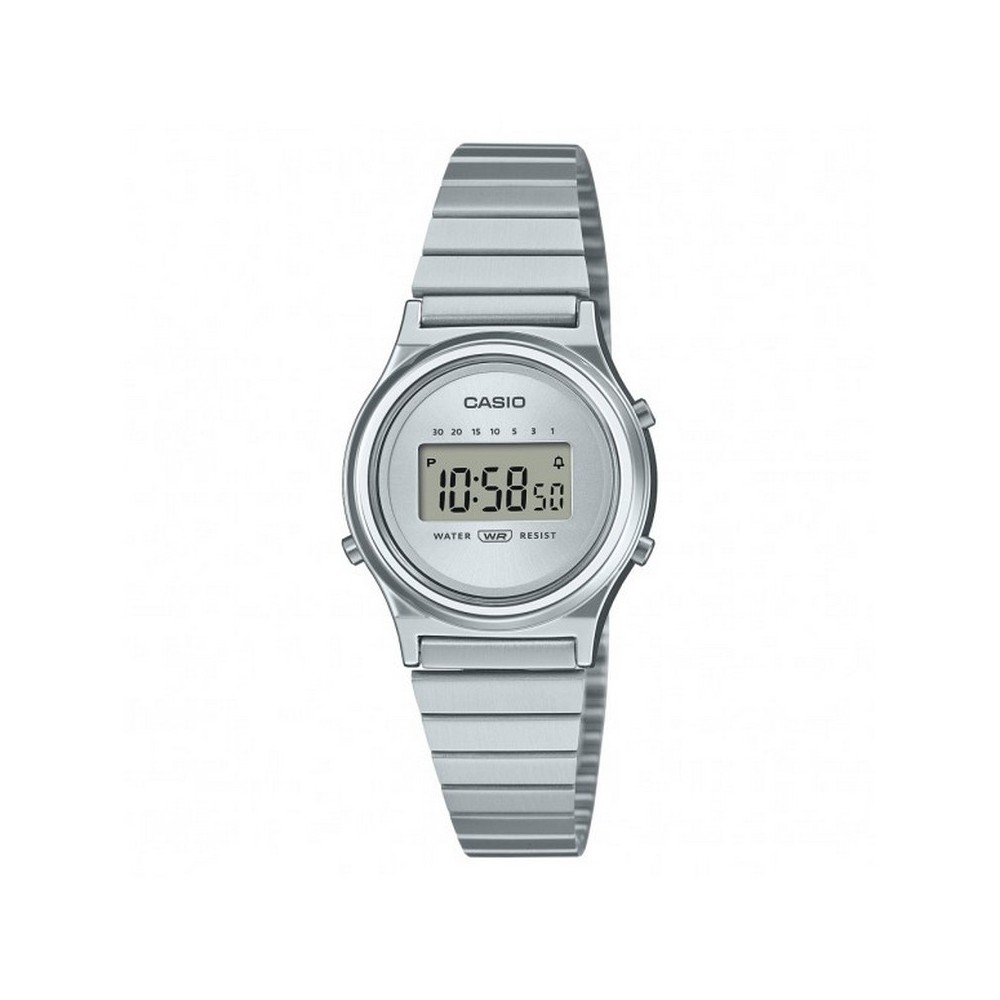 1 - Casio Vintage LA700WE-7AEF women's digital watch with steel gray background