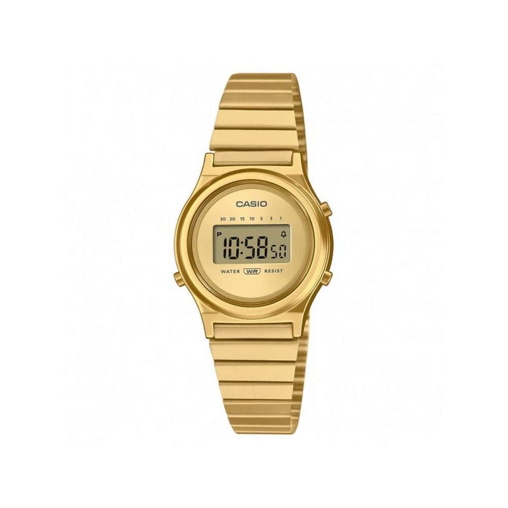 1 - Casio Vintage women's digital watch LA700WEG-9AEF golden steel