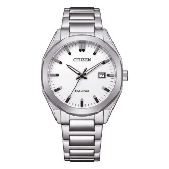 1 - Orologio unisex solo tempo Citizen Metropolitan BM7620-83A fondo bianco acciaio