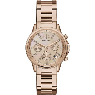 1 - Orologio Emporio Armani acciaio Cronografo donna analogico cinturino in acciaio AX4326 Lady Banks