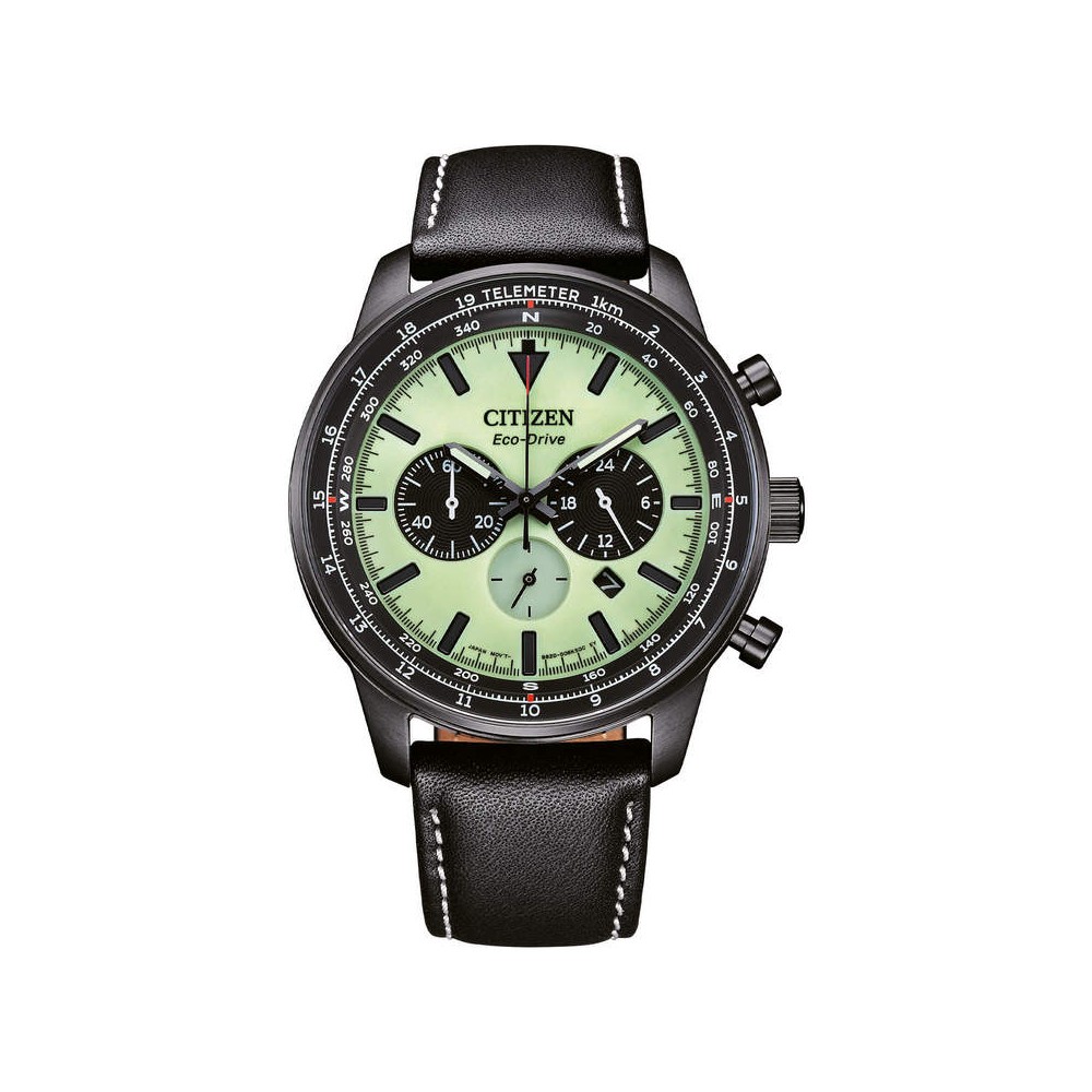 1 - Orologio uomo cronografo Citizen Aviator Crono CA4505-21X fondo Luminous cinturino in pelle