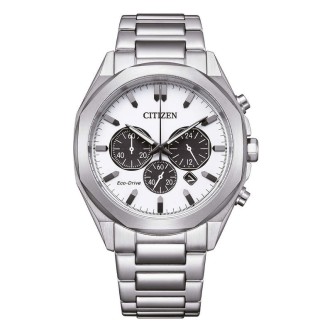 1 - Citizen Metropolitan Chrono CA4590-81A men's chronograph watch with white steel background