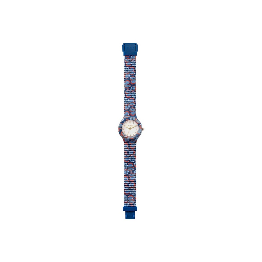 1 - Hip Hop Blue Bouquet women's watch HWU1173 silicone case and strap