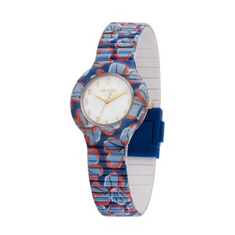 1 - Hip Hop Blue Bouquet women's watch HWU1173 silicone case and strap