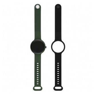 1 - Hip Hop Jungle Green HWU1198 double silicone strap unisex smartwatch