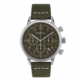 1 - Orologio cronografo uomo Breil Outrider verde TW2059 acciaio cinturino in pelle