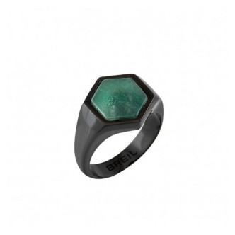 1 - Breil Urban Core TJ3540 steel men's ring with aventurine