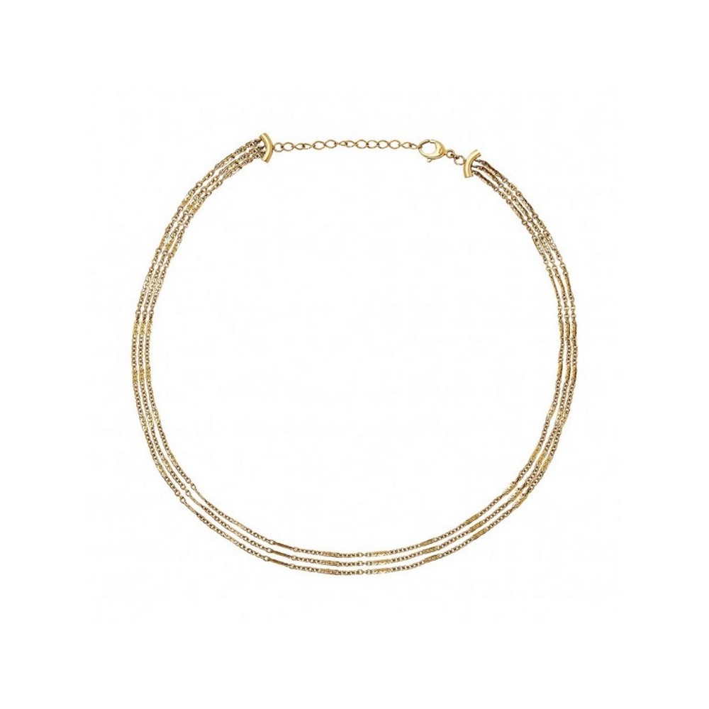 1 - Breil B Wired women's multi-strand necklace in golden steel TJ3556