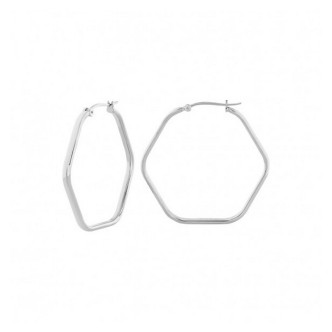 1 - Breil Hexagonia TJ3520 316L steel hexagonal shape women's earrings