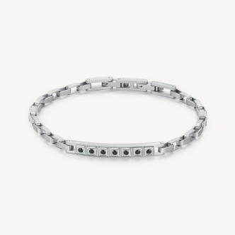 1 - Bracciale uomo Brosway Forge BGF13 Acciaio 316L e zirconi neri