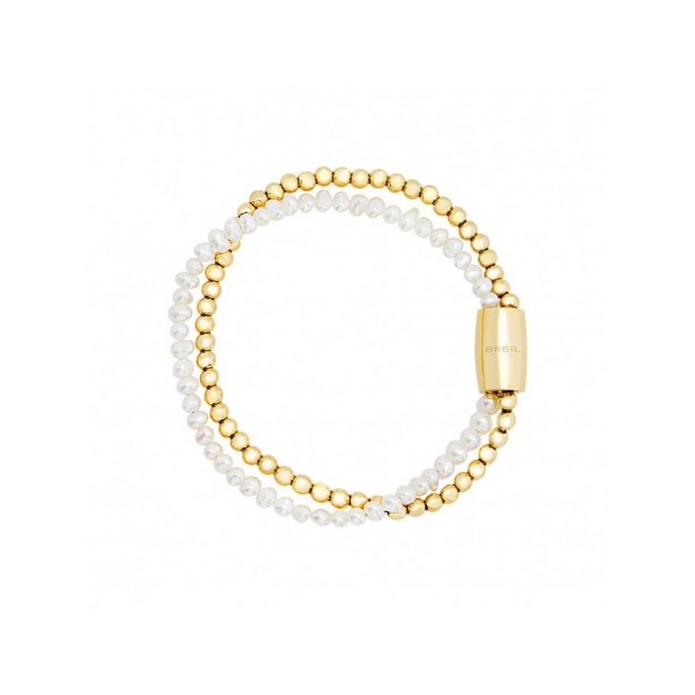 1 - Breil Magnetica women's bracelet in golden steel with pearls TJ3582