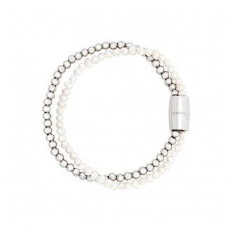 1 - Breil women's bracelet Magnetic steel spheres with pearls TJ3581