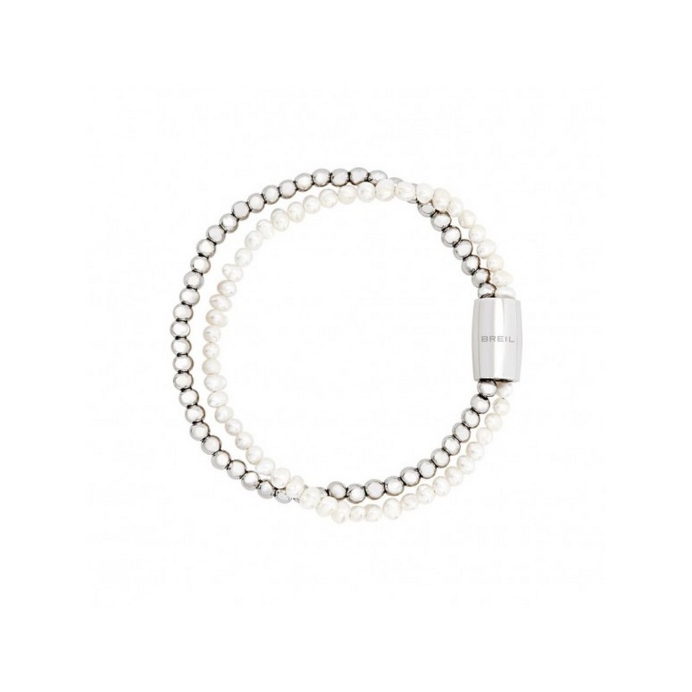 1 - Bracciale donna Breil Magnetica  sfere in acciaio con perle TJ3581