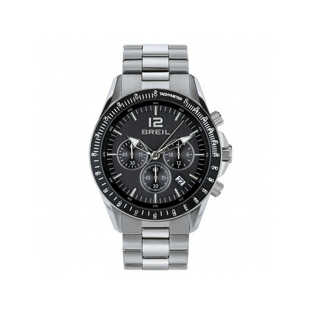 1 - Breil Tyler TW2057 men's chronograph watch in steel, black background