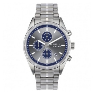 1 - Orologio cronografo uomo Breil Captain EW0693 acciaio fondo grigio e blu