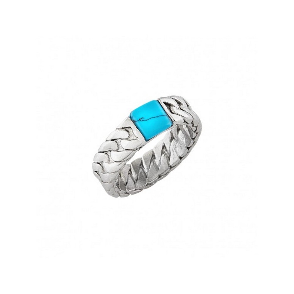 1 - Breil Carvin TJ3567 steel men's ring with turquoise stone size. 23