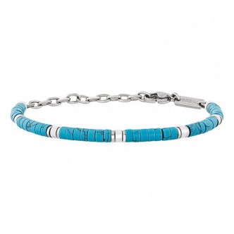 1 - Breil Carvin men's steel bracelet with turquoise stone TJ3563