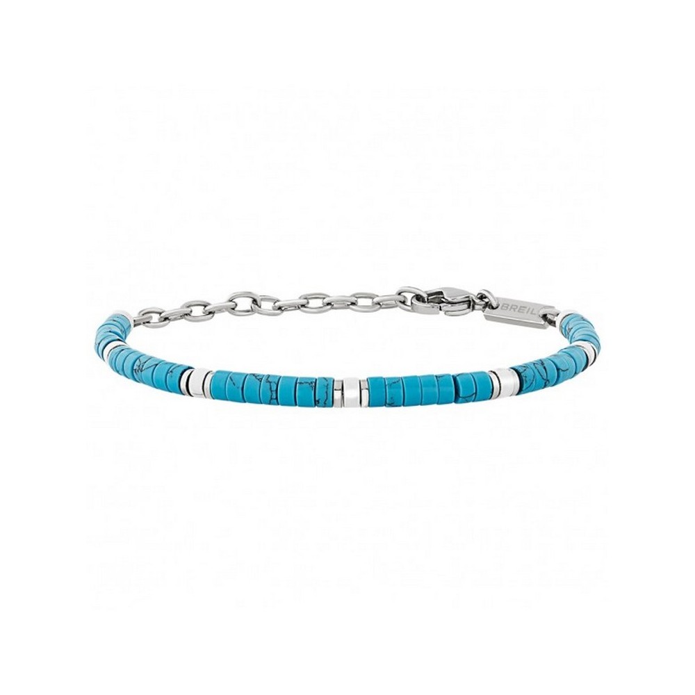 1 - Breil Carvin men's steel bracelet with turquoise stone TJ3563