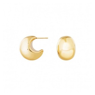 1 - Women's Breil Hoop gold circle earrings TJ3529 steel domed